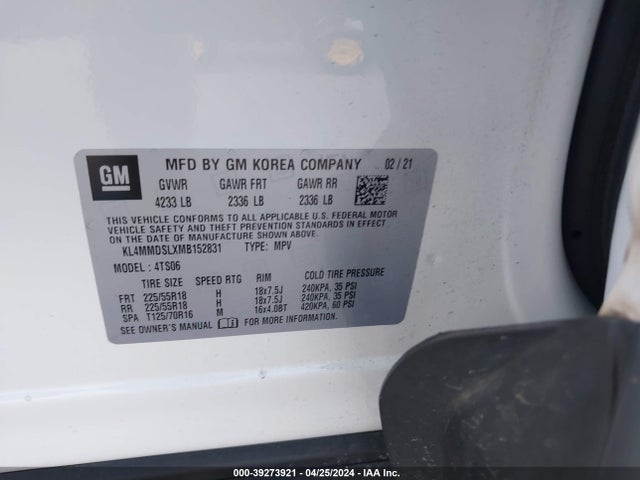 KL4MMDSLXMB152831 Buick Encore Gx Fwd Select