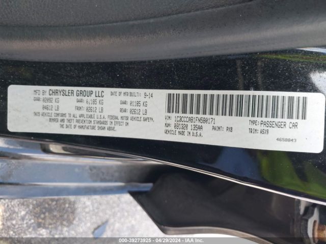 1C3CCCAB1FN580171 Chrysler 200 Limited