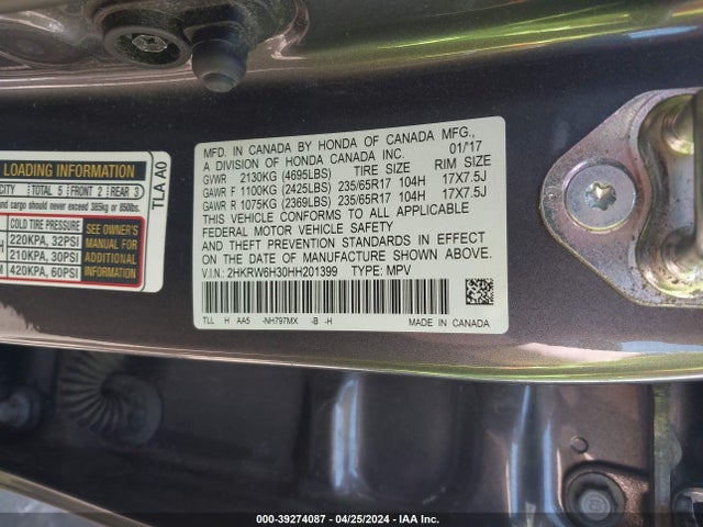 Honda CR-V LX 2017 2HKRW6H30HH201399 Image 9