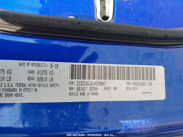 Dodge Charger R/t Scat Pack Rwd 2018 2C3CDXGJ0JH329047 Image 9