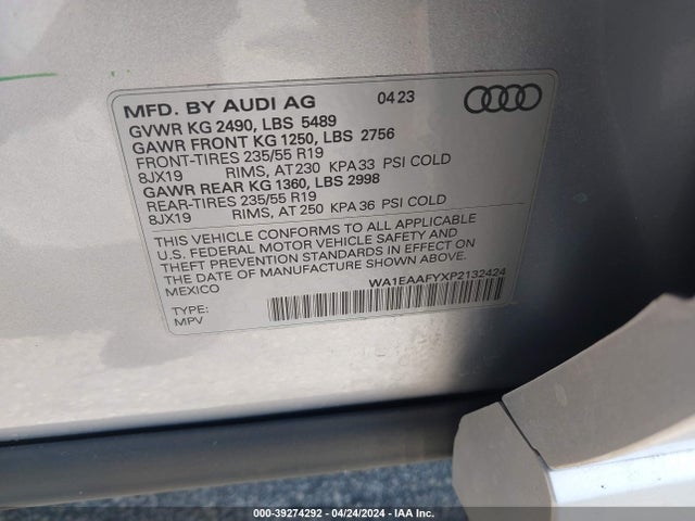 WA1EAAFYXP2132424 Audi Q5 Premium Plus 45 Tfsi S Line Quattro
