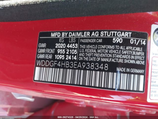 WDDGF4HB3EA938348 Mercedes-Benz C 250 Luxury/sport