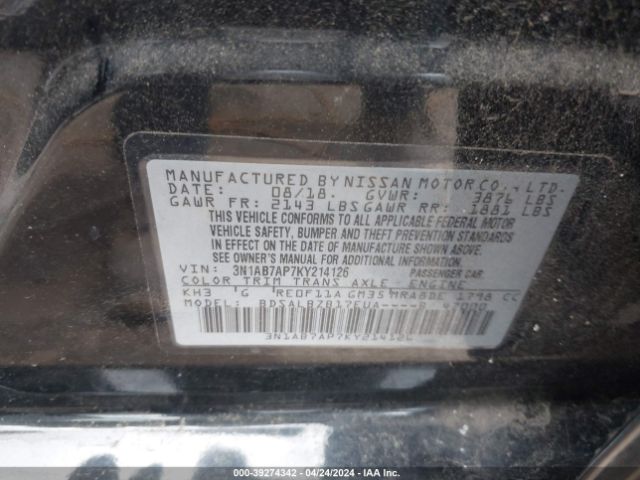 3N1AB7AP7KY214126 Nissan SENTRA S