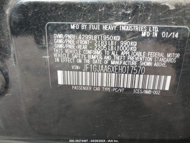 JF1GJAA6XEH017570 Subaru Impreza 2.0i