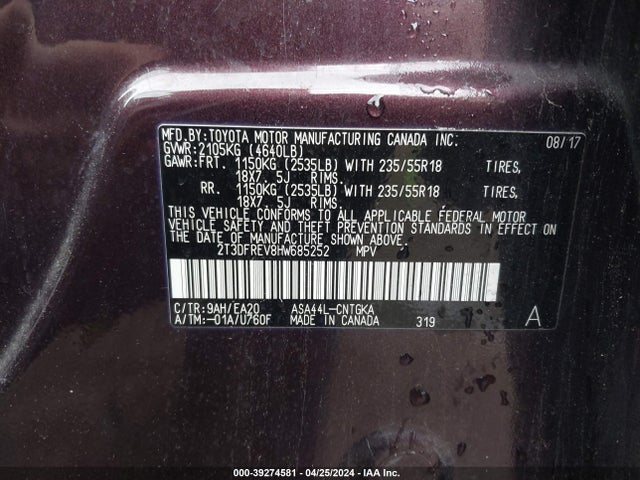 Toyota Rav4 Limited 2017 2T3DFREV8HW685252 Image 9