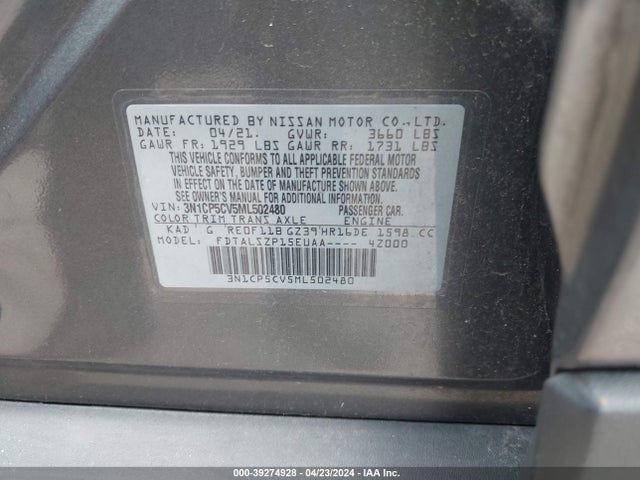 Nissan Kicks Sv Xtronic Cvt 2021 3N1CP5CV5ML502480 Image 9