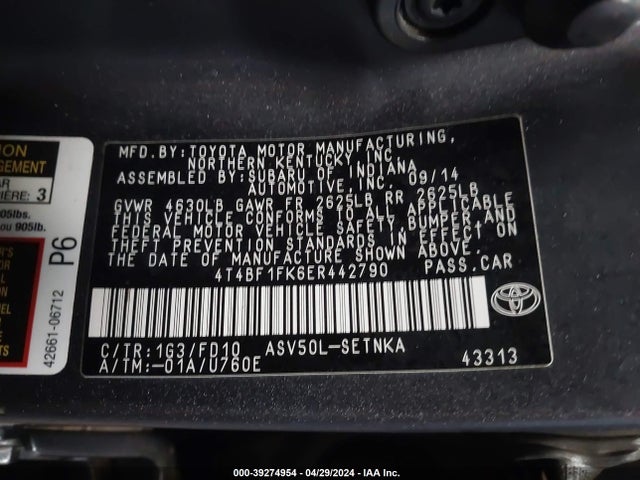 Toyota CAMRY LE 2014 4T4BF1FK6ER442790 Image 9