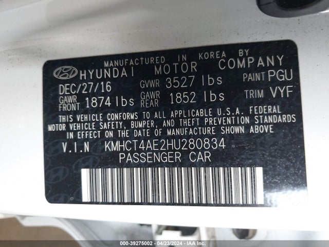 Hyundai Accent Value Edition 2017 KMHCT4AE2HU280834 Image 9