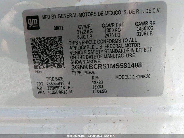 Chevrolet Blazer Fwd 2lt 2021 3GNKBCRS1MS581488 Image 9