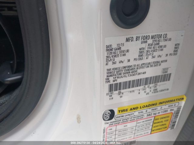 1FMJU1LT3GEF26149 Ford Expedition Platinum