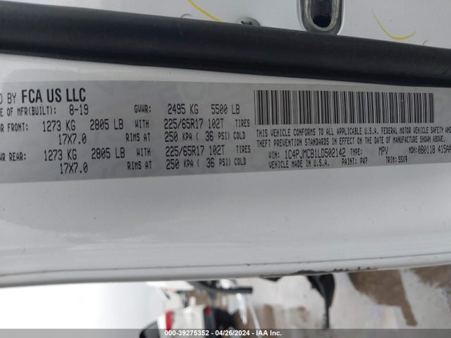 1C4PJMCB1LD502142 Jeep Cherokee Latitude 4x4