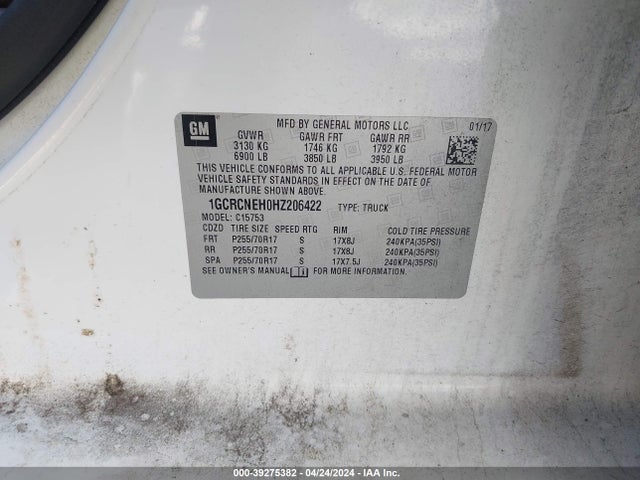 Chevrolet Silverado 1500 Wt 2017 1GCRCNEH0HZ206422 Image 9