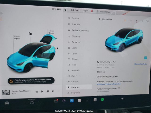 5YJYGDEE1MF060600 Tesla Model Y Long Range Dual Motor All-wheel Drive