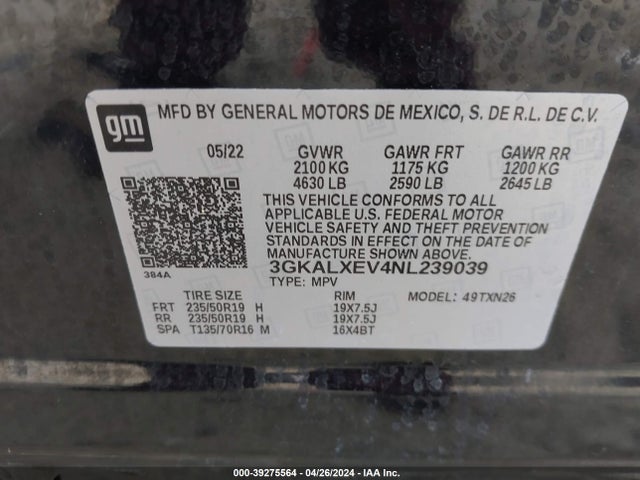 GMC Terrain Awd Denali 2022 3GKALXEV4NL239039 Image 9