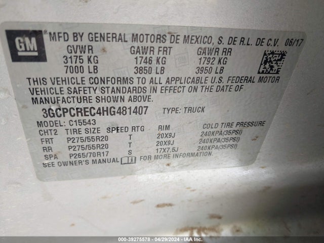 Chevrolet Silverado 1500 1lt 2017 3GCPCREC4HG481407 Image 9
