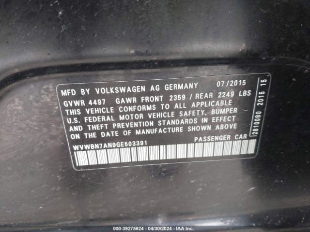 WVWBN7AN9GE503391 Volkswagen Cc 2.0t R-line