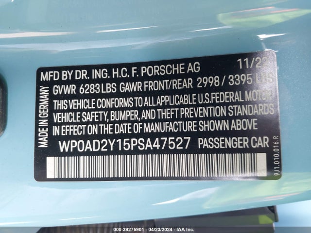 2023 PORSCHE TAYCAN WP0AD2Y15PSA47527 Photo 8