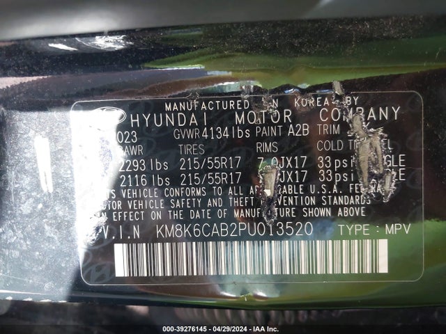 Hyundai Kona Sel 2023 KM8K6CAB2PU013520 Image 9