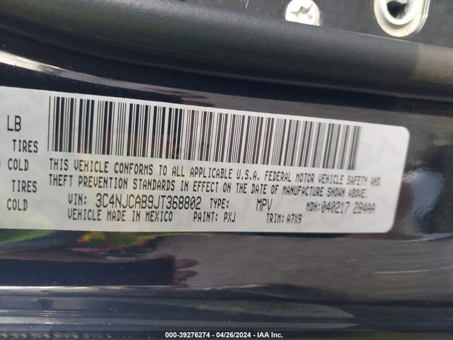 3C4NJCAB9JT368802 Jeep Compass Sport Fwd