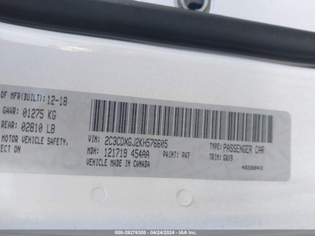 2C3CDXGJ2KH576605 Dodge Charger Scat Pack Rwd