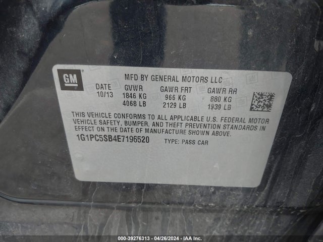 Chevrolet Cruze 1lt Auto 2014 1G1PC5SB4E7196520 Image 9