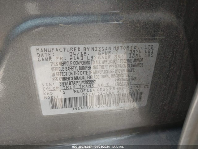 Nissan SENTRA SV 2018 3N1AB7AP7JY295952 Image 9