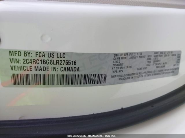 2C4RC1BG8LR276516 Chrysler Pacifica Touring L