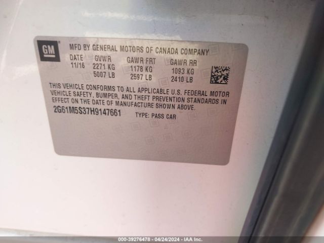 2G61M5S37H9147661 Cadillac XTS LUXURY