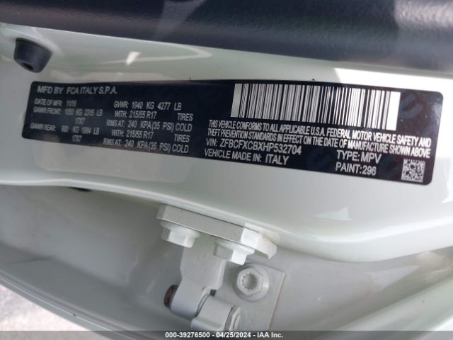 ZFBCFXCBXHP532704 Fiat 500x Trekking Fwd