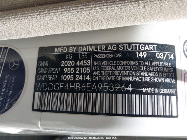 WDDGF4HB6EA953264 Mercedes-Benz C 250 Luxury/sport