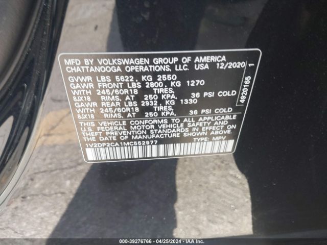1V2DP2CA1MC552977 Volkswagen Atlas 2.0t Se