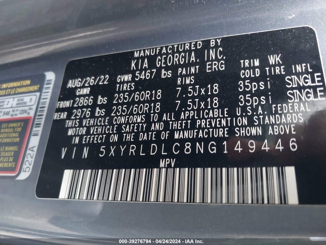 KIA Sorento X-line S 2022 5XYRLDLC8NG149446 Image 9