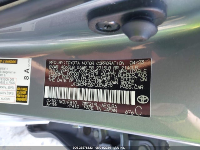 Toyota Corolla Hybrid Le 2023 JTDBCMFE8PJ005879 Image 9
