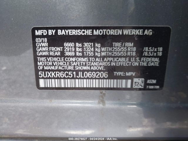 5UXKR6C51JL069206 BMW X5 Xdrive50i