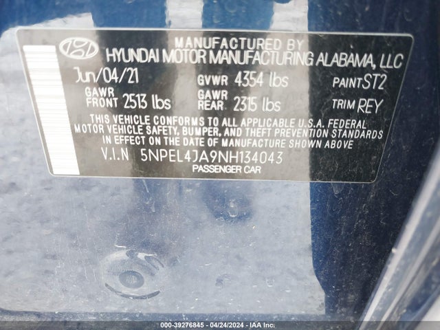 Hyundai SONATA SEL 2022 5NPEL4JA9NH134043 Image 9