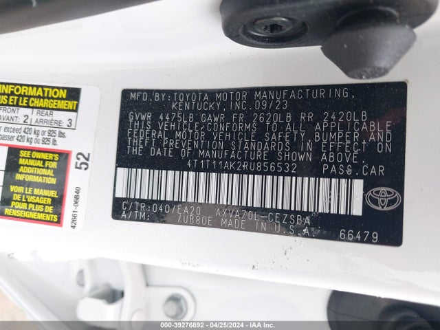 Toyota CAMRY SE 2024 4T1T11AK2RU856532 Image 9