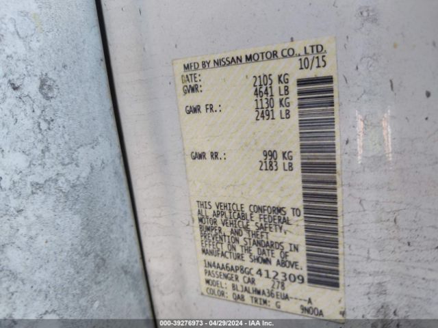 1N4AA6AP8GC412309 Nissan Maxima 3.5 Platinum