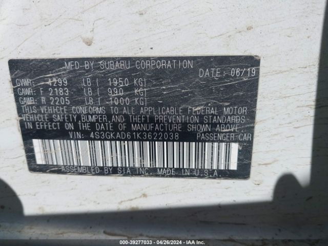 4S3GKAD61K3622038 Subaru Impreza 2.0i Premium