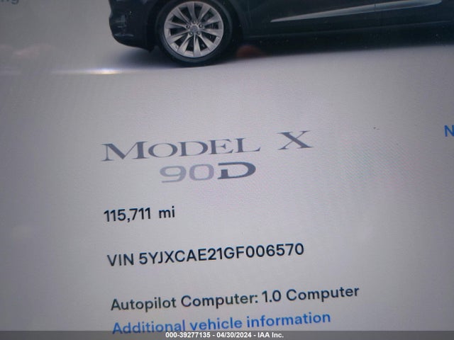 Tesla Model X 60d/70d/75d/90d 2016 5YJXCAE21GF006570 Image 15