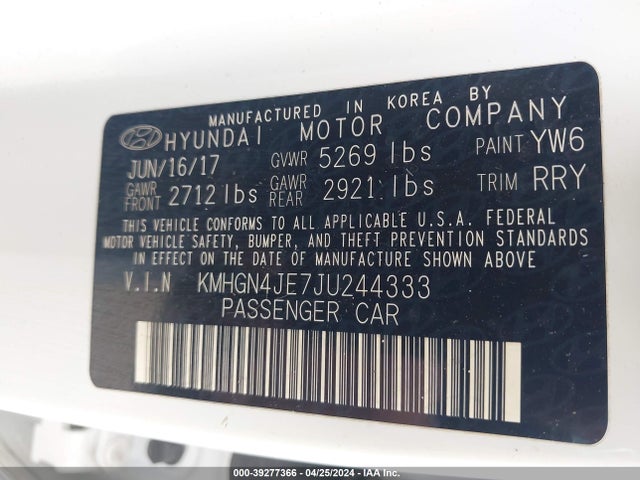 Genesis G80 3.8 2018 KMHGN4JE7JU244333 Image 9