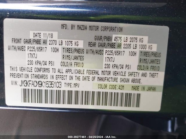 Mazda Cx-5 Touring 2019 JM3KFACM9K1535103 Image 9