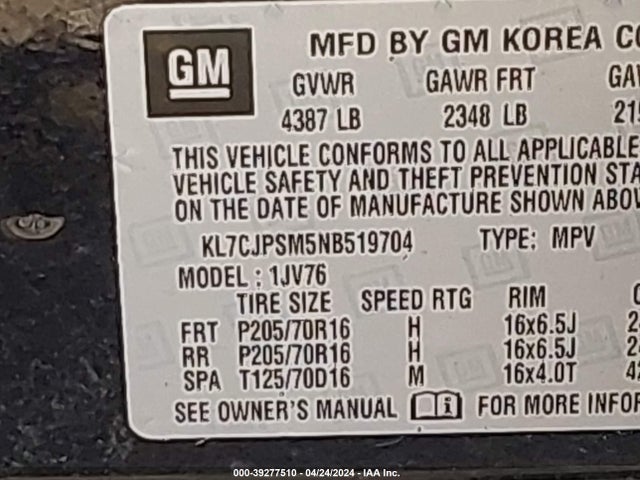 Chevrolet Trax Awd Lt 2022 KL7CJPSM5NB519704 Image 9