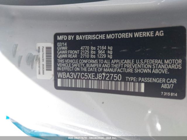 WBA3V7C5XEJ872750 BMW 428i