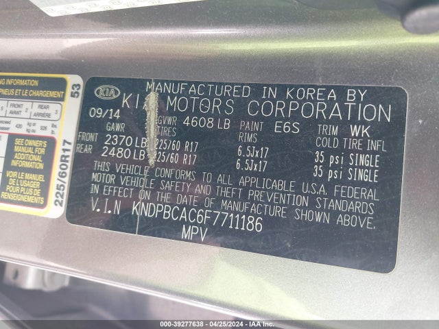 KIA Sportage Lx 2015 KNDPBCAC6F7711186 Image 9