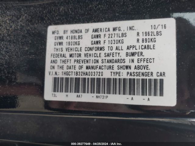1HGCT1B32HA003720 Honda Accord Lx-s