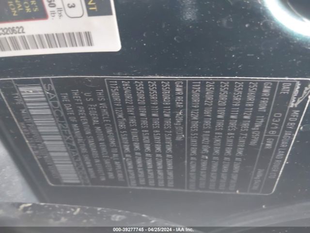 SADCJ2FX7JA320622 Jaguar F-pace 25t Premium