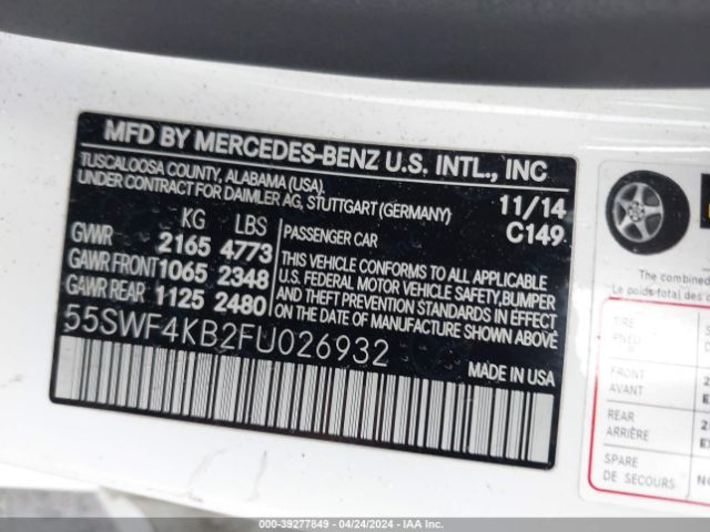55SWF4KB2FU026932 Mercedes-Benz C 300 4matic/luxury 4matic/sport 4matic