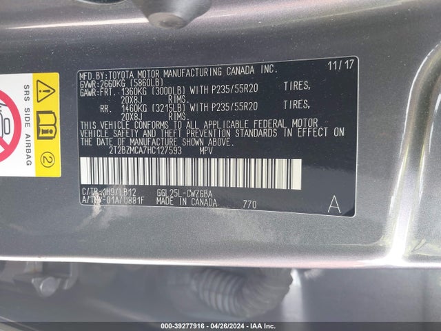 Lexus RX 350 2017 2T2BZMCA7HC127593 Image 9