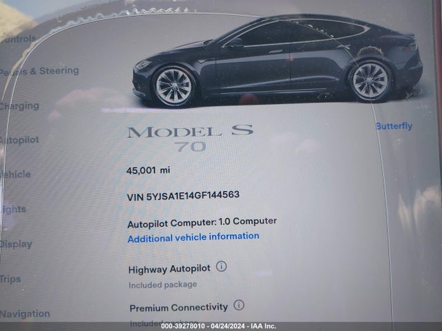 Tesla Model S 60/70/75/85 2016 5YJSA1E14GF144563 Image 7