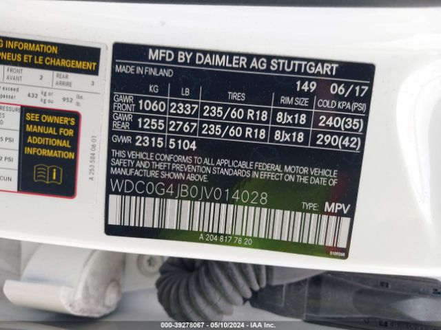 WDC0G4JB0JV014028 Mercedes-Benz GLC 300